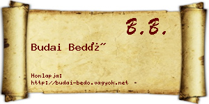 Budai Bedő névjegykártya